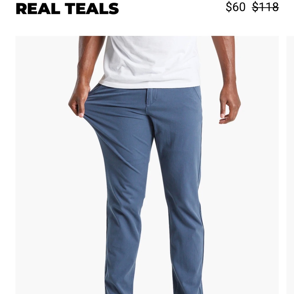 Real Teals Men's Blue Chinos